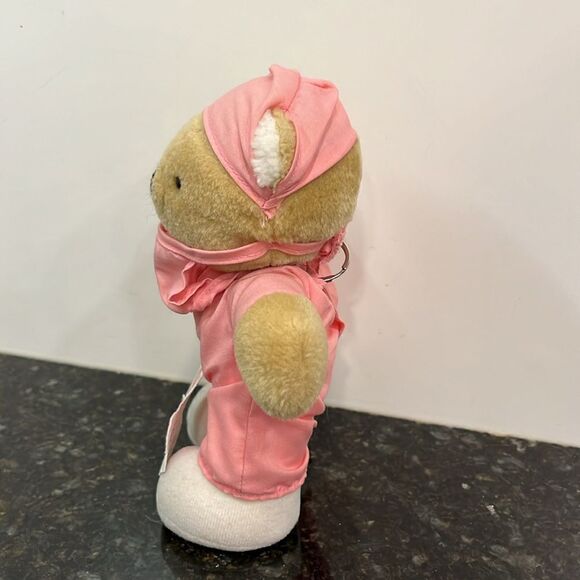 Dakin Dr Tina MD Surgeon Bear Plush Doctor Pink Scrubs Vintage 8” With Tags - Picture 4 of 7